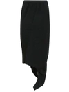 Issey Miyake Subdued Twisted Asymmetric Skirt In Blue