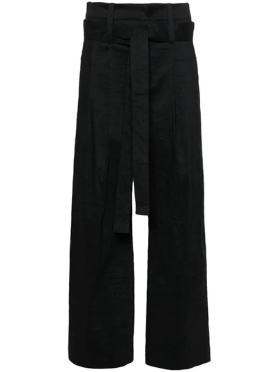 Issey Miyake Shaped Membrane Wide-leg Trousers In Black