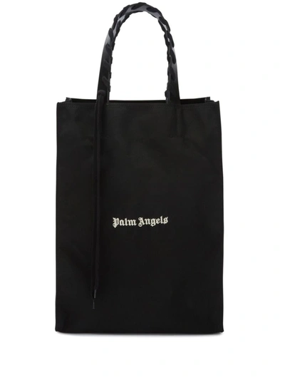 Palm Angels Logo-print Tote Bag In Black White