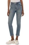 KUT FROM THE KLOTH KUT FROM THE KLOTH REESE FAB AB RHINESTONE HIGH WAIST ANKLE SLIM STRAIGHT LEG JEANS