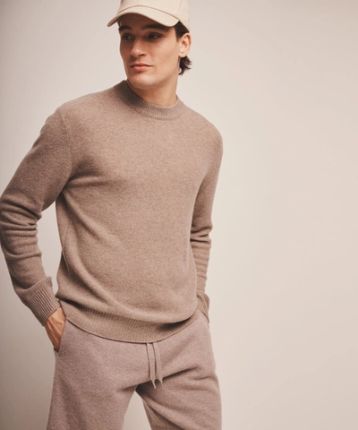 Naadam Reversible Cashmere Crewneck Sweater In Timber