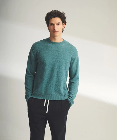 Naadam Reversible Cashmere Crewneck Sweater In Heathered Jade