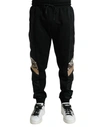 DOLCE & GABBANA DOLCE & GABBANA ELEGANT BLACK LEOPARD JOGGER MEN'S PANTS