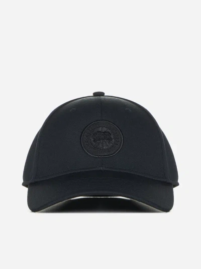 Canada Goose Logo Embroidered Baseball Cap In Black