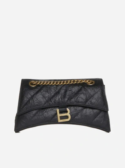 Balenciaga Crush Small Chain Bag Quilted In Black