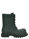 Balenciaga Dark Green Steroid Lace Up Boots In Green