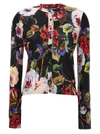Dolce & Gabbana Floral-print Silk Cardigan In Multicolor