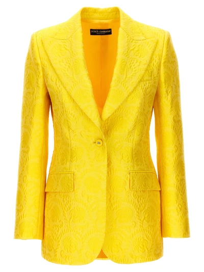 Dolce & Gabbana Single-breasted Turlington Blazer In Amarillo