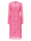 Dolce & Gabbana Light Pink Lace Sheath Dress In Pink