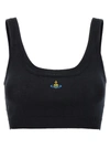 Vivienne Westwood Womens Black Bea Logo-embroidered Cotton Knitted Bra In Black