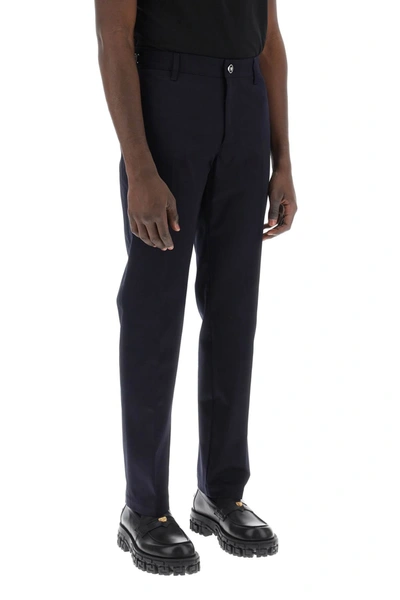 Versace Medusa-button Straight-leg Trousers In Black