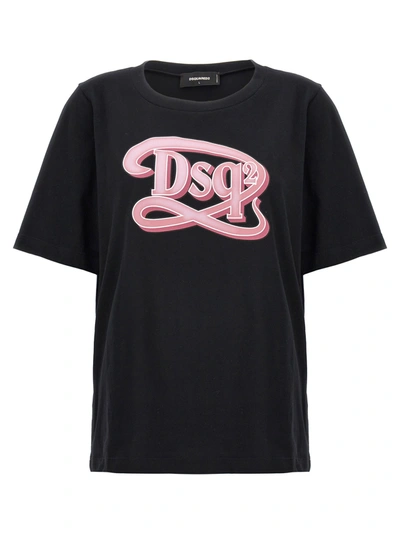 Dsquared2 Logo Print T-shirt In Black