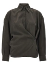 LEMAIRE TWISTED SHIRT, BLOUSE BROWN