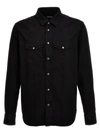 Tom Ford Long-sleeved Denim Shirt In Black