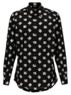 Dolce & Gabbana Dolce&gabbana Black Printed Cotton Shirt In White/black