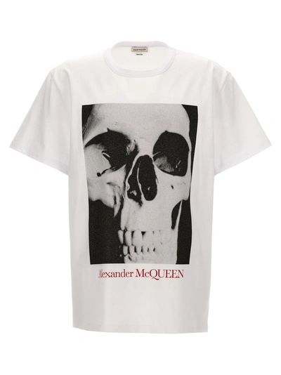 Alexander Mcqueen Printed T-shirt In Blanco