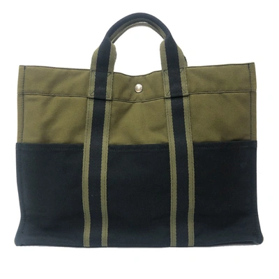 Hermes Hermès Toto Khaki Canvas Tote Bag ()