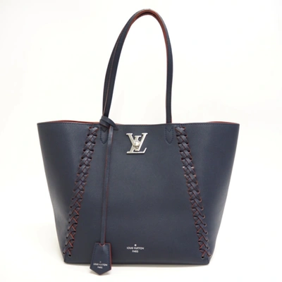 Pre-owned Louis Vuitton Lockme Navy Leather Tote Bag ()