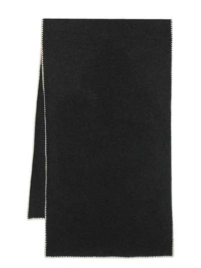 Totême Toteme Women Embroidered Wool Cashmere Scarf In 074 Grey Melange