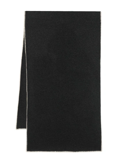 Totême Toteme Women Embroidered Wool Cashmere Scarf In Grey
