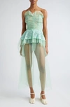 MAISON MARGIELA DÉCORTIQUÉ TULLE & LACE STRAPLESS DRESS