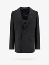 Dolce & Gabbana Wool Blazer With All-over Monogram In Black