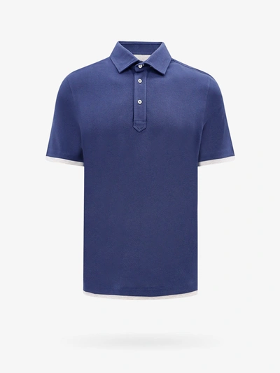 Brunello Cucinelli Polo Shirt In Blue