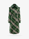 Burberry Kensington Trench Coat With Check Pattern In Green