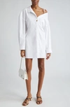 Jacquemus Les Sculptures Dropped Shoulder La Mini Robe Chemisier Dress In White