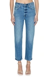 Pistola Charlie High Waist Frayed Ankle Straight Leg Jeans In Sundown