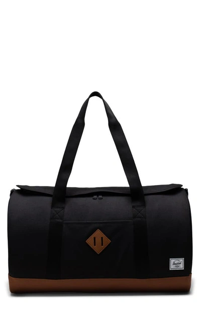 Herschel Supply Co Heritage Duffle Bag In Black/tan