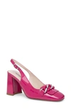 Nerogiardini Patent Chain Slingback Pumps In Pink