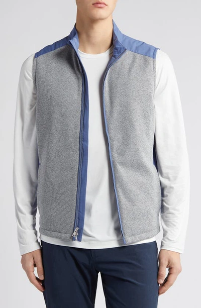 Peter Millar Crown Crafted Cambridge Water Resistant Performance Vest In Gale Grey / Blue Pearl