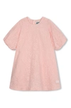 Kenzo Kids' Floral-embroidered Cotton Dress In Pink