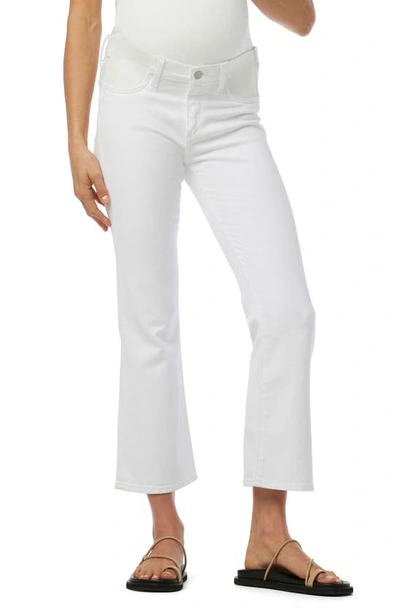 Joe's The Icon Mid Rise Crop Bootcut Maternity Jeans In White