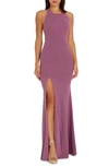 Dress The Population Paige Halter Neck Mermaid Gown In Orchid