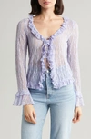 ASTR LACE FRONT TIE BED JACKET
