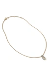 John Hardy 14k Yellow Gold Surf Diamond Link Pendant Necklace, 16-18