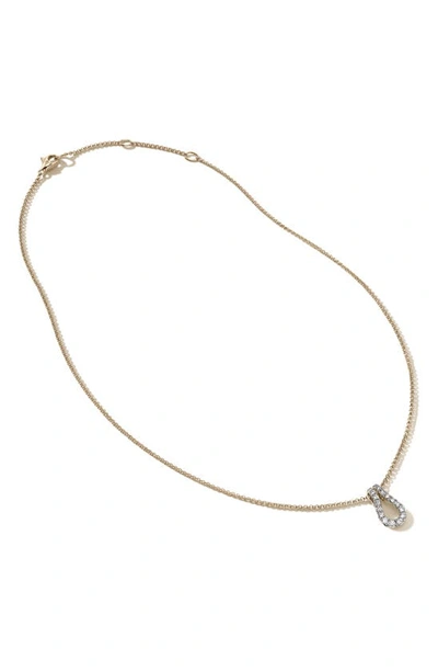 John Hardy 14k Yellow Gold Surf Diamond Link Pendant Necklace, 16-18