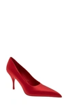 Prada Modellerie Pointed Toe Pump In Fire Red