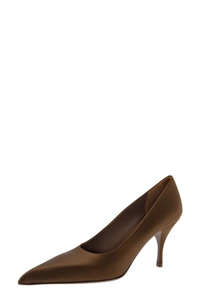 Prada Modellerie Pointed Toe Pump In Tabacco