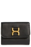 Chloé Marcie Leather Trifold Wallet In Black 001
