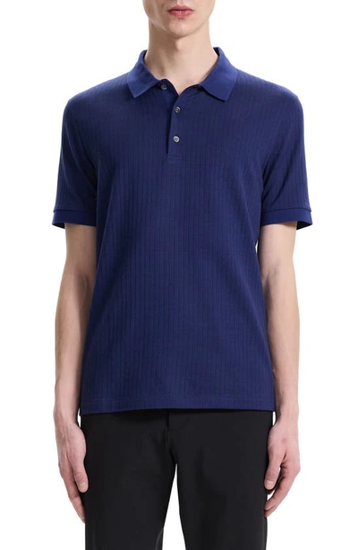 THEORY ZELIG JACQUARD STRIPE COTTON POLO