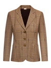 GUCCI CHECKED WOOL JACKET WITH BIT