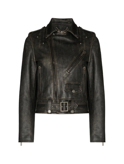 GOLDEN GOOSE BIKER JACKET WITH A LIVED EFFECT