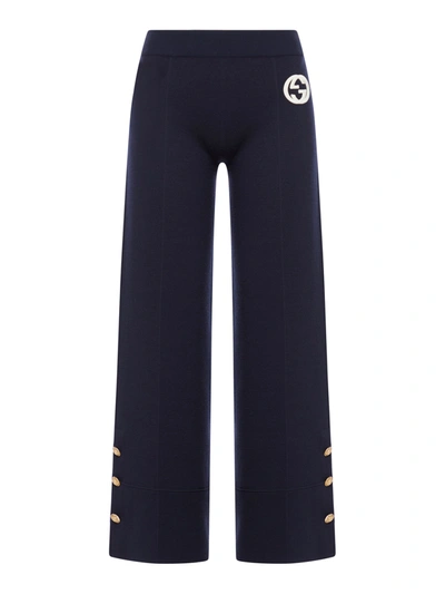 Gucci Knitted Trousers In Blue