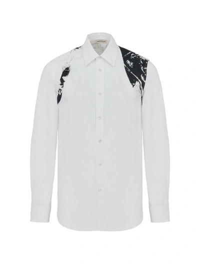 ALEXANDER MCQUEEN MEN`S FOLD HARNESS SHIRT IN OPTIC WHITE