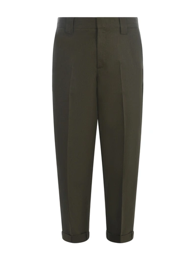 Golden Goose Straight Cropped Trousers In Green