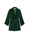 Gucci Belted Devoré-velvet Robe In Green
