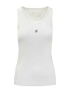 Givenchy White Stretch Cotton Tank Top In White